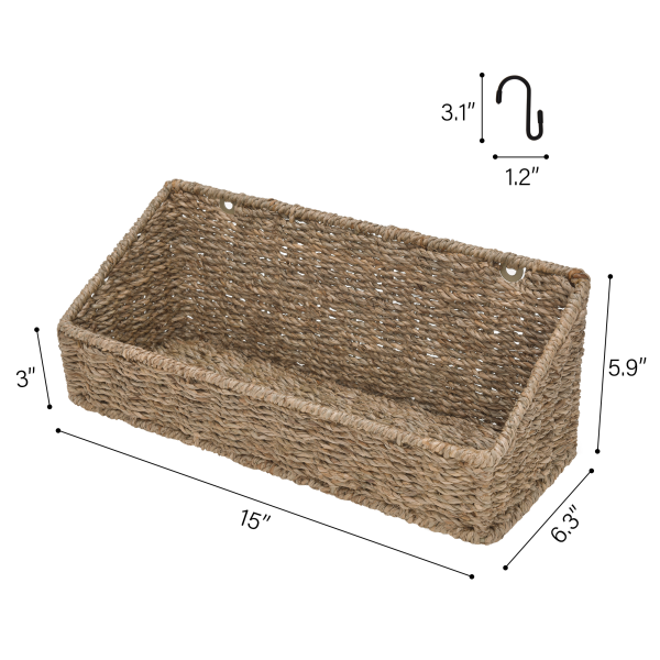 StorageWorks Woven Wall Hanging Baskets for Organizing, 2 Pack - Image 8