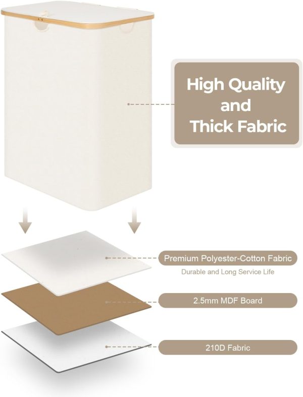 StorageWorks 160L Large Laundry Hamper with Lid - Image 3