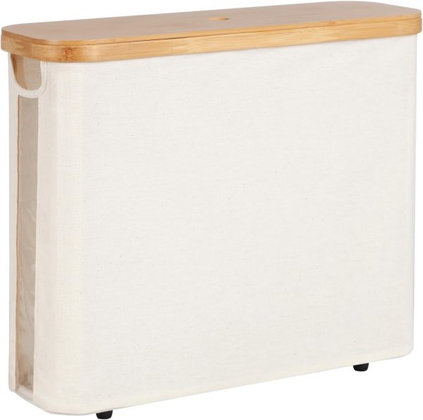StorageWorks Toilet Paper Storage Basket, Papers Container with Bamboo Lid - Image 7