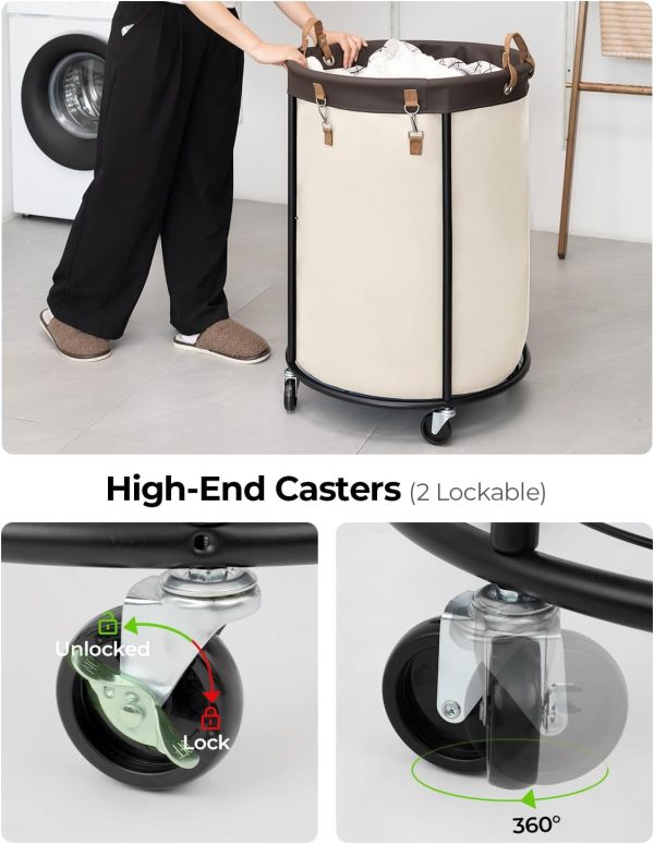 StorageWorks 210L Rolling Laundry Basket, Clothes Hamper with Wheels, 1-Pack - Image 4