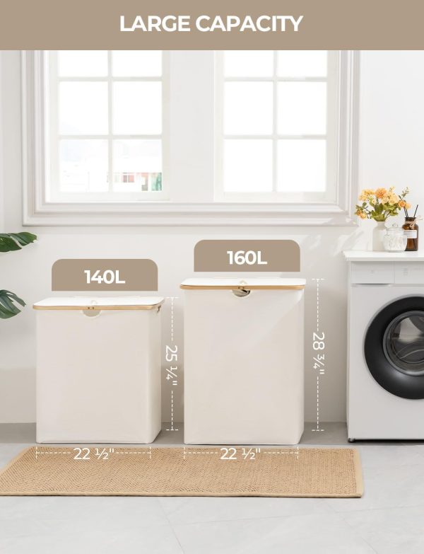 StorageWorks 160L Large Laundry Hamper with Lid - Image 6