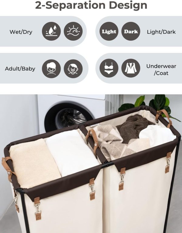 StorageWorks 390L Extra Large Lanudry Hamper with Wheels, 1 Pack - Image 3