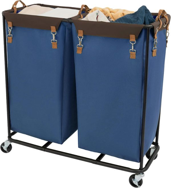 StorageWorks 390L Extra Large Lanudry Hamper with Wheels, 1 Pack - Image 8