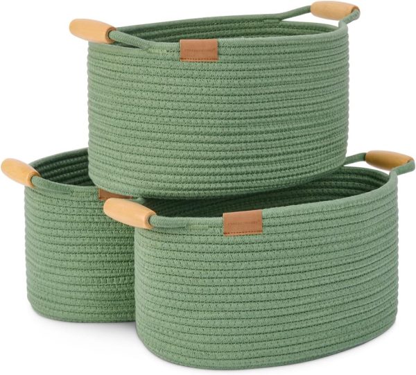 StorageWorks 13 inch Cotton Rope Woven Basket for Organizing - Image 10