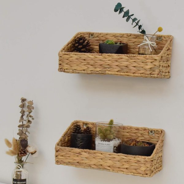 StorageWorks Woven Wall Hanging Baskets for Organizing, 2 Pack - Image 2