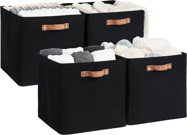 StorageWorks 13x13 Inches Storage Cube, Fabric Storage Bins with PU Handles - Image 24