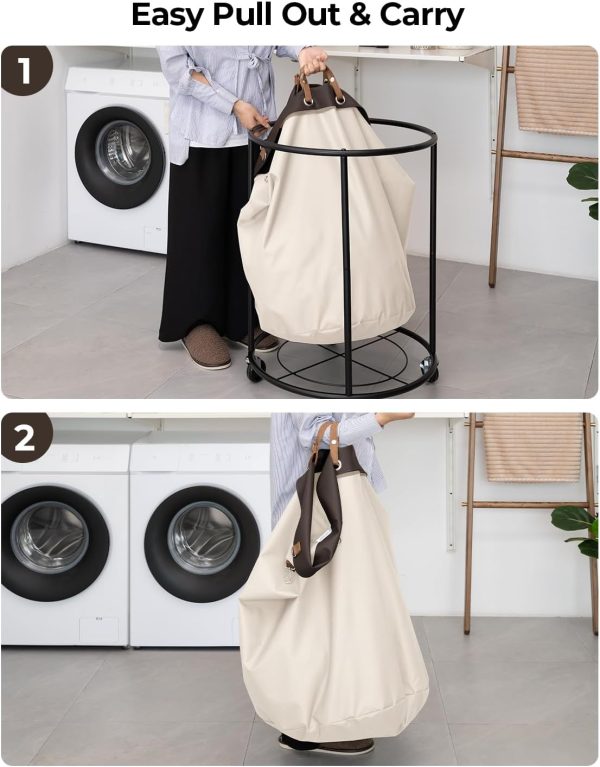 StorageWorks 210L Rolling Laundry Basket, Clothes Hamper with Wheels, 1-Pack - Image 6