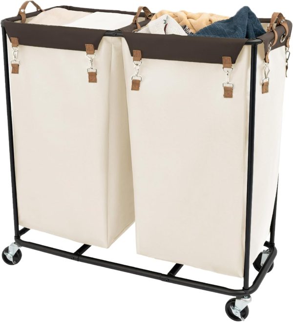 StorageWorks 390L Extra Large Lanudry Hamper with Wheels, 1 Pack