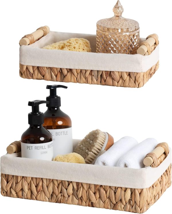 StorageWorks Small Wicker Baskets for Organizing with Natural Fiber Liner - Image 31