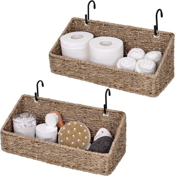 StorageWorks Woven Wall Hanging Baskets for Organizing, 2 Pack - Image 7