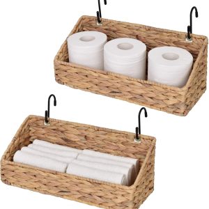 StorageWorks Woven Wall Hanging Baskets for Organizing, 2 Pack