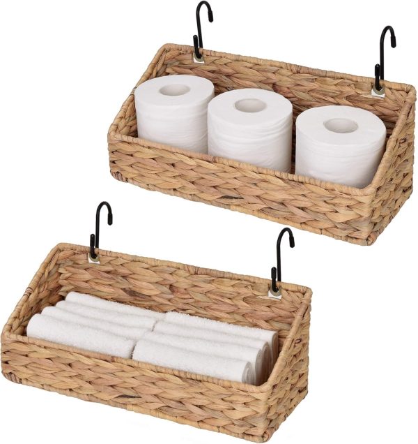 StorageWorks Woven Wall Hanging Baskets for Organizing, 2 Pack