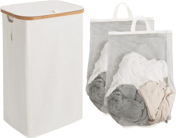 StorageWorks 100L Large Laundry Hamper with Lid, 1-Pack