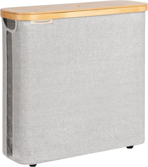 StorageWorks Toilet Paper Storage Basket, Papers Container with Bamboo Lid - Image 13