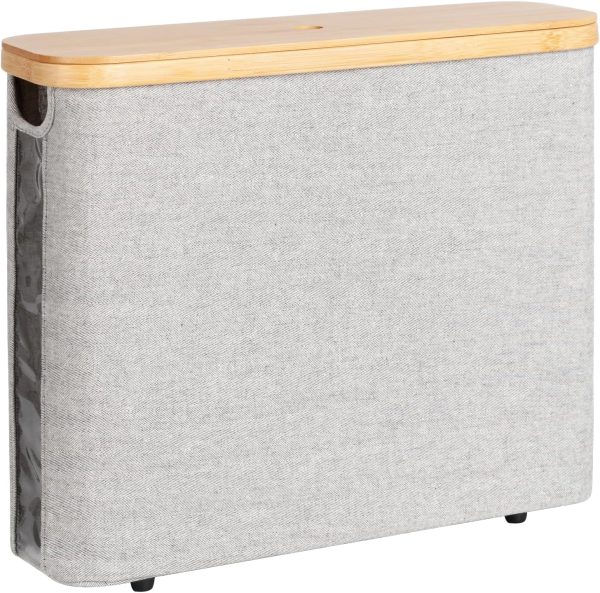 StorageWorks Toilet Paper Storage Basket, Papers Container with Bamboo Lid