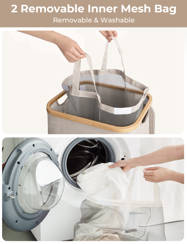 StorageWorks 100L Large Laundry Hamper with Lid, 1-Pack - Image 9