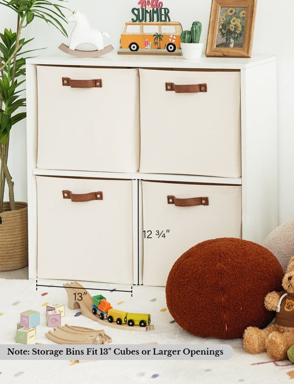 StorageWorks 13x13 Inches Storage Cube, Fabric Storage Bins with PU Handles - Image 6