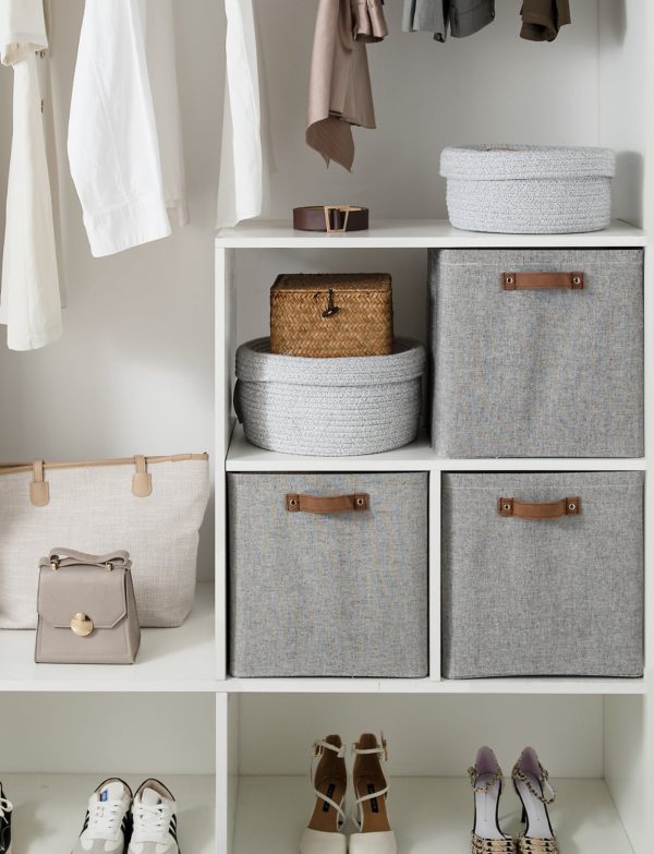 StorageWorks 13x13 Inches Storage Cube, Fabric Storage Bins with PU Handles - Image 23