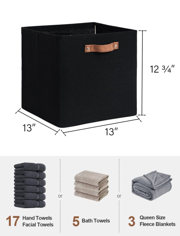 StorageWorks 13x13 Inches Storage Cube, Fabric Storage Bins with PU Handles - Image 26