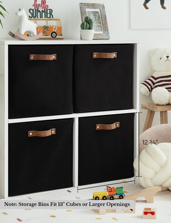 StorageWorks 13x13 Inches Storage Cube, Fabric Storage Bins with PU Handles - Image 28