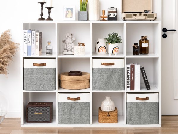 StorageWorks 13x13 Inches Storage Cube, Fabric Storage Bins with PU Handles - Image 33