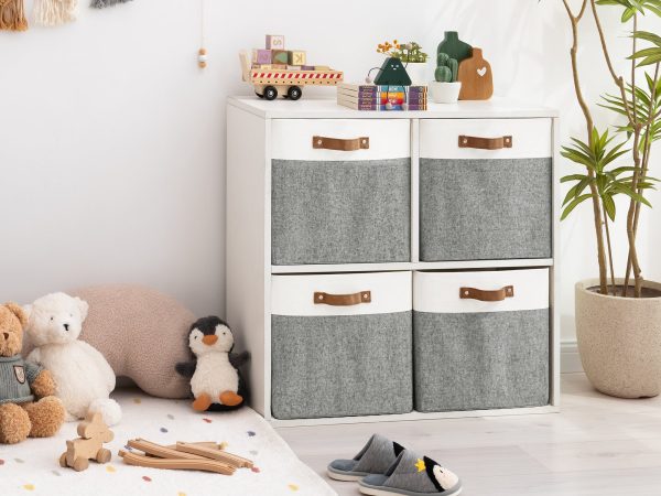 StorageWorks 13x13 Inches Storage Cube, Fabric Storage Bins with PU Handles - Image 37