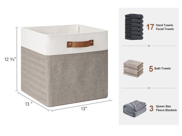 StorageWorks 13x13 Inches Storage Cube, Fabric Storage Bins with PU Handles - Image 39