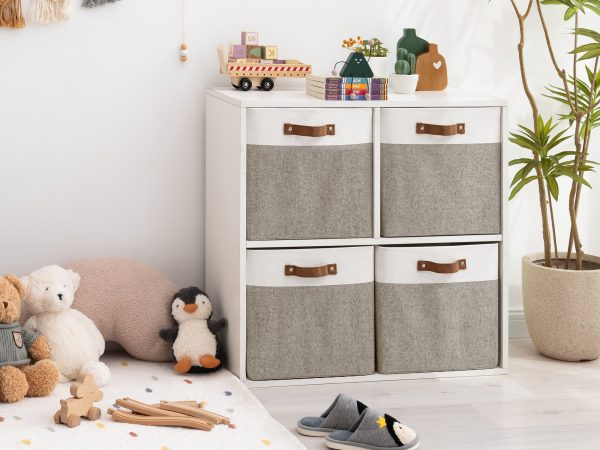 StorageWorks 13x13 Inches Storage Cube, Fabric Storage Bins with PU Handles - Image 44