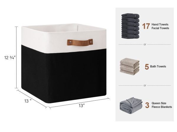 StorageWorks 13x13 Inches Storage Cube, Fabric Storage Bins with PU Handles - Image 46