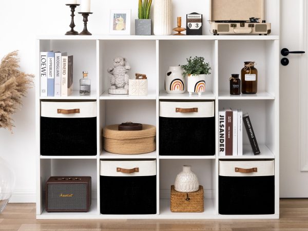 StorageWorks 13x13 Inches Storage Cube, Fabric Storage Bins with PU Handles - Image 51
