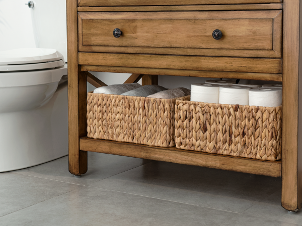 StorageWorks Wicker Baskets with Built-in Handles, Set of 3 (1PC Large, 2PCS Medium) - Image 11
