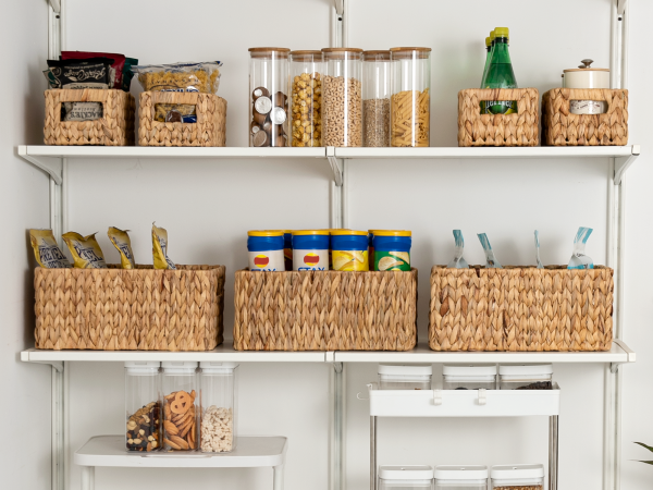 StorageWorks Wicker Baskets with Built-in Handles, Set of 3 (1PC Large, 2PCS Medium) - Image 5