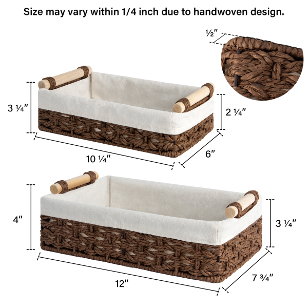 StorageWorks Small Wicker Baskets for Organizing with Natural Fiber Liner - Image 17