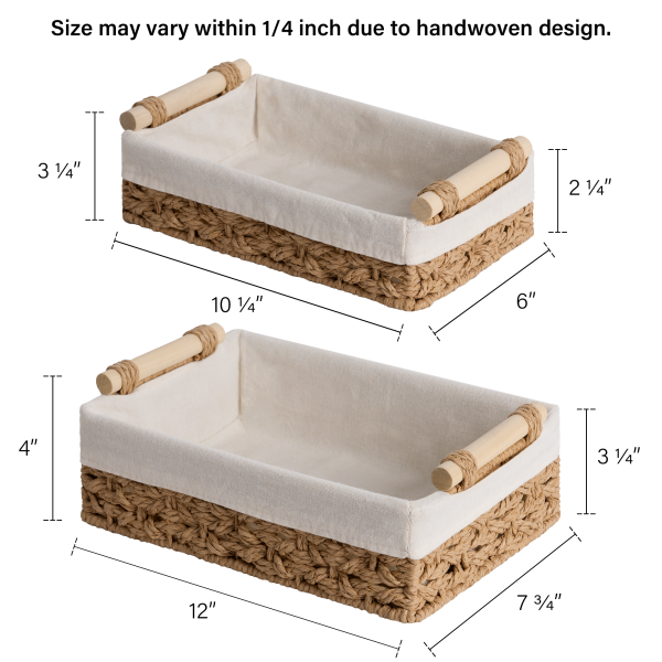 StorageWorks Small Wicker Baskets for Organizing with Natural Fiber Liner - Image 25