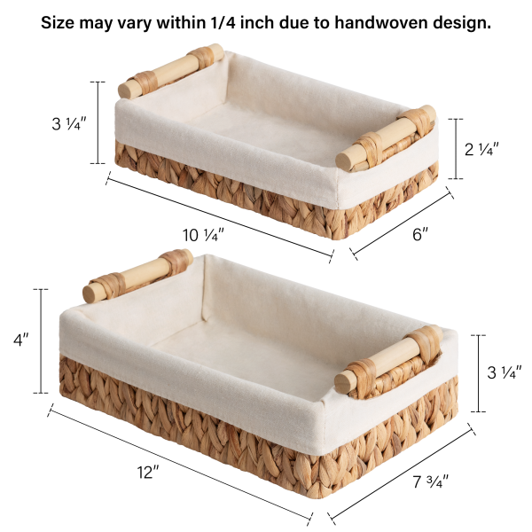 StorageWorks Small Wicker Baskets for Organizing with Natural Fiber Liner - Image 32