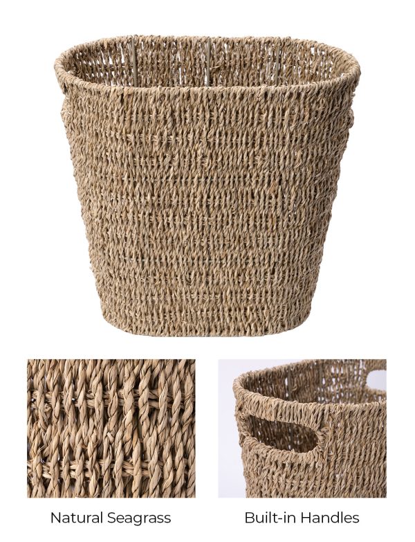 StorageWorks Wicker Garbage Can for Bedroom, Bathroom - Image 18