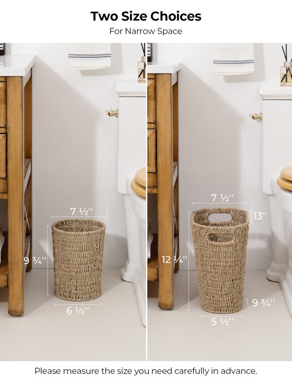 StorageWorks Wicker Garbage Can for Bedroom, Bathroom - Image 21
