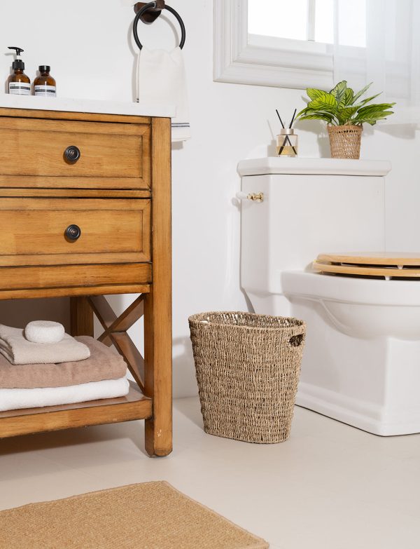 StorageWorks Wicker Garbage Can for Bedroom, Bathroom - Image 19