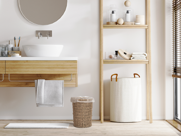 StorageWorks Wicker Garbage Can for Bedroom, Bathroom - Image 31