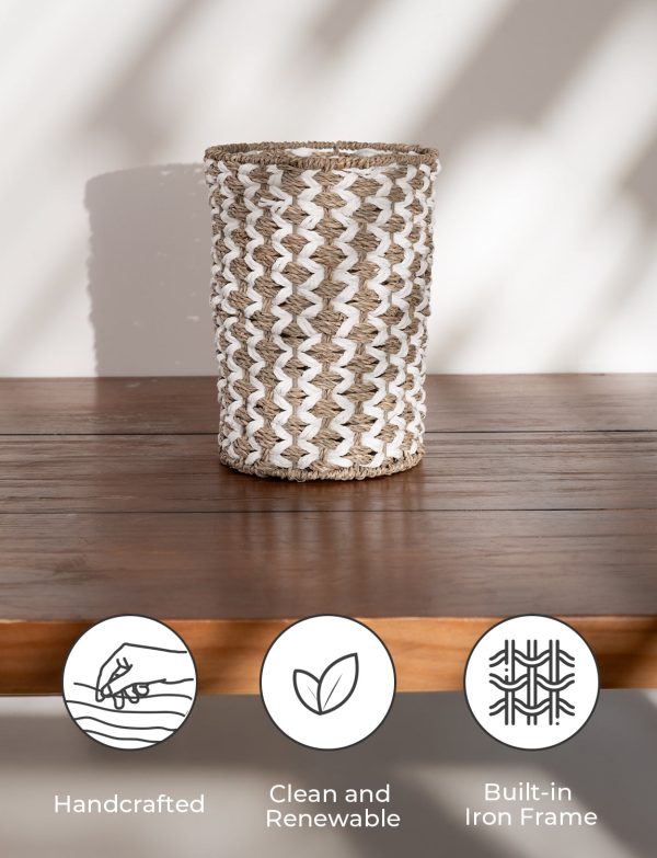 StorageWorks Wicker Garbage Can for Bedroom, Bathroom - Image 3