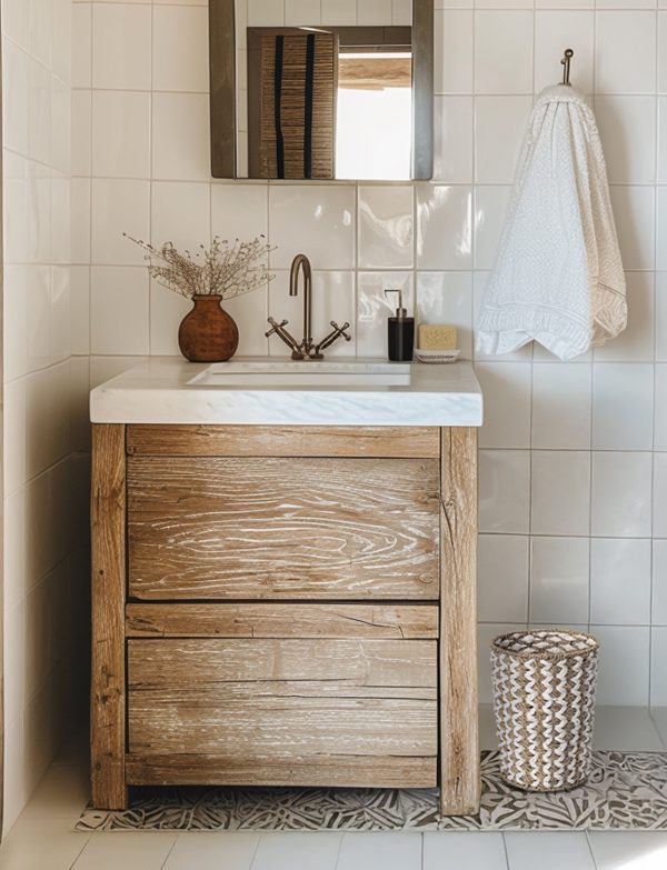 StorageWorks Wicker Garbage Can for Bedroom, Bathroom - Image 4