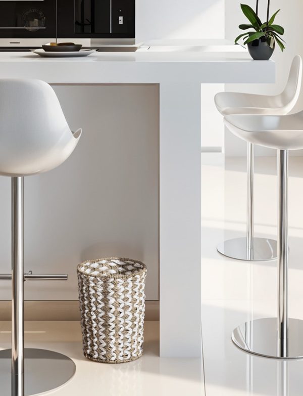 StorageWorks Wicker Garbage Can for Bedroom, Bathroom - Image 6