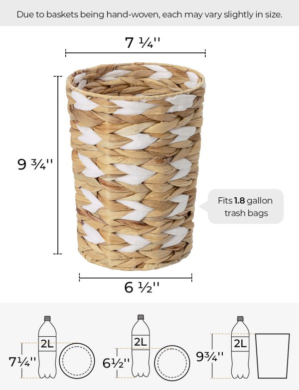 StorageWorks Wicker Garbage Can for Bedroom, Bathroom - Image 40
