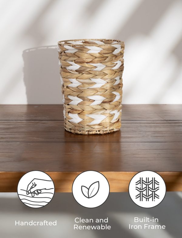 StorageWorks Wicker Garbage Can for Bedroom, Bathroom - Image 42