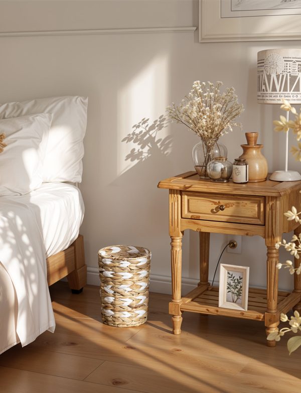 StorageWorks Wicker Garbage Can for Bedroom, Bathroom - Image 45