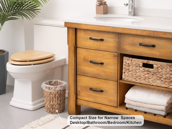 StorageWorks Wicker Garbage Can for Bedroom, Bathroom - Image 25