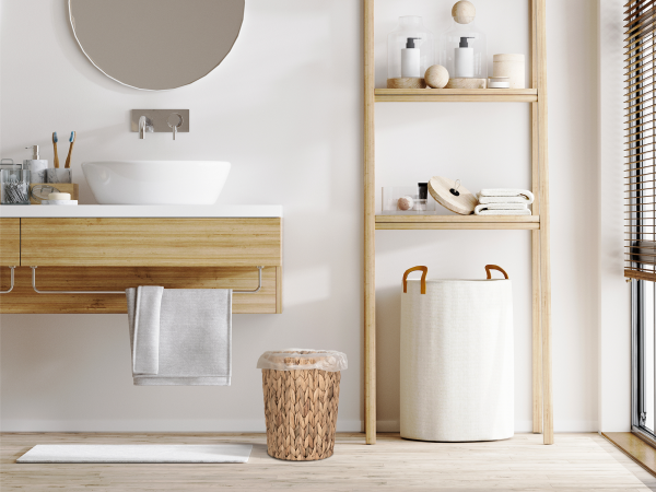 StorageWorks Wicker Garbage Can for Bedroom, Bathroom - Image 24