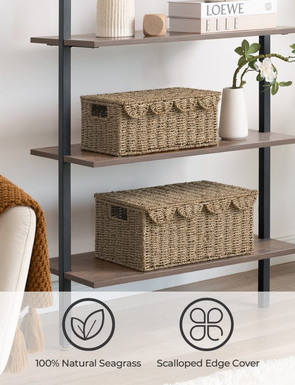 StorageWorks Scalloped Edge Wicker Basket with Lid - Image 26