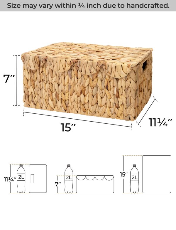 StorageWorks Scalloped Edge Wicker Basket with Lid - Image 29