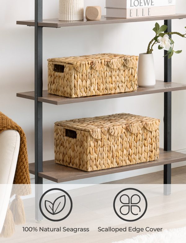 StorageWorks Scalloped Edge Wicker Basket with Lid - Image 31